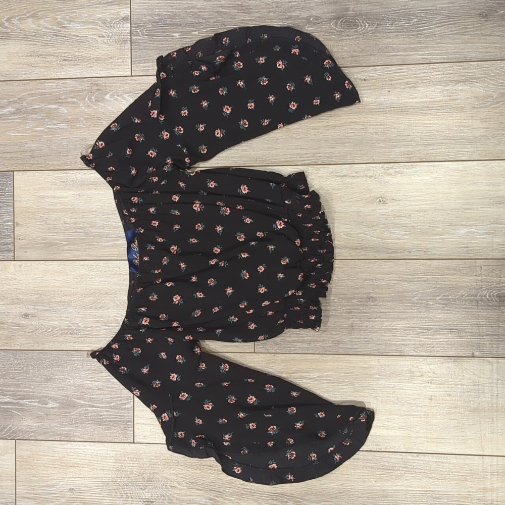 Blue Rain Crop Top Off The Shoulder